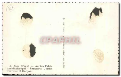 Albi — Stare Pałacze Archiepiskopalia, Zamek, Ogród na Tarasie i Wieża — Towarzystwo Karty Pocztowej APA, Albi — Rewers
