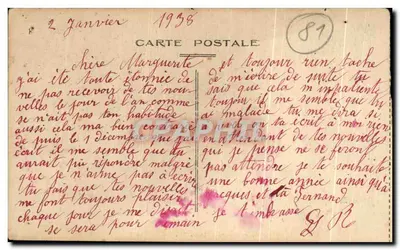 Bilhete postal antigo Escola de Soreze A Entrada O Pátio de Honra — Verso