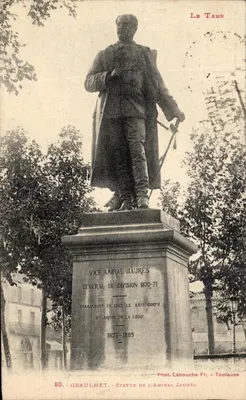 Estátua do Almirante Jaurès em Graulhet — Fot. Labouche Fr. - Toulouse
