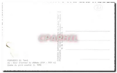 Ferrières (Tarn) — Dziedziniec zamek, wejście na wielki schodzie — Combiér Imprimeur (71, S.-A.-L.) — Rewers