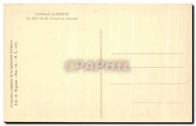 Katedra w Amiensie — Nef widziana z Portalu zbawiciela — Wydawnictwo R. C. 1861 — Rewers