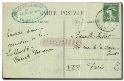 Wysokie Vosgi — naprzeciwko Doliny Munster, na ścieżce Frankental — Ad. Weick, Saint-Dié, N° 10388 — Rewers