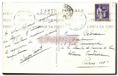 ARCACHON (Gironde) — Widok na basen i Promenadę — L. Blées, nr 3011 — Rewers