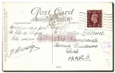 Stara świątynia w Shanklin — St Johns — wydawca Salmon, seria 1939 — Rewers