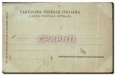 Napoli z Wulkanem Wезувiusza — Italian postal card — wydawca nie widoczny — Rewers