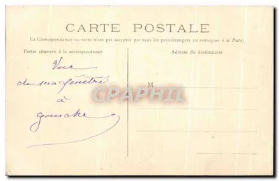 Bilhete postal antigo Hennebont O Porto Riva Direita (carta em tecido) — Verso