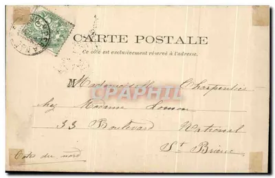 Bilhete postal antigo Vista do cais de Hennebont — Verso
