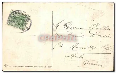 Strasbourg i. E. — A Igreja Protestante da Garnison e a Catedral — Kunstverlag E. Hartmann, Strasbourg i. E. — Verso
