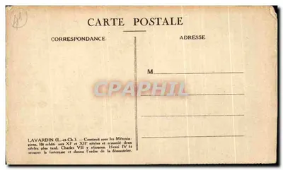 Château de Lavardin — ruines sur rochers — Archives du Touring Club de France — Verso