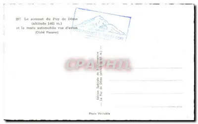 La vetta del Puy de Dôme — altezza 1465 m — Edizione Speciale del Puy de Dôme — Verso