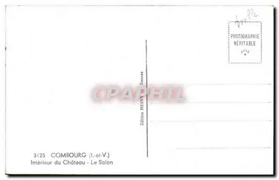 Intérieur du Château - Le Salon — Combourog (Ille-et-Vilaine) — Édition MESNY, Rennes, n°3125 — Verso