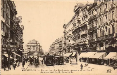 Bruxelas — Perspectiva dos Boulevards Anspach e do Norte — J. St. L. Azam, n°106