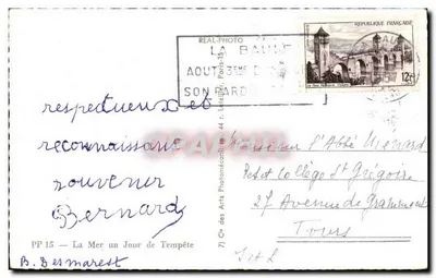 O Mar em Um Dia de Tempestade — La Baule — C.P. Fotomecânica — Verso