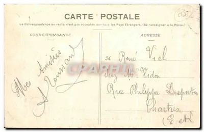 Las Châteauneuf — Aleja Przeciągnięć widziana z rondpunktu — Ch. Foucault, wyd., Dreux — Rewers