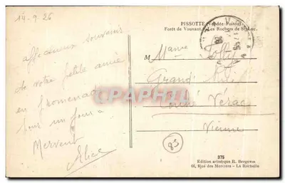 Floresta de Vouvant — Os Rochos de St. Luc — Edição artística R. Bergevin — Verso