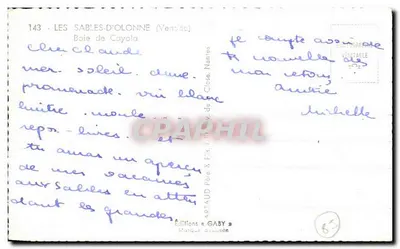 Les Sables-d'Olonne — plage et falaises — Éditions Gaby — Verso