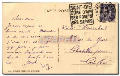 St-Dié — Roche du Sapin Sec z tablicą informacyjną — Braun & Cie, N°2077 — Rewers