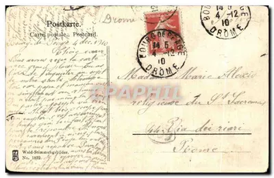 Bilhete postal antigo Drome — Verso