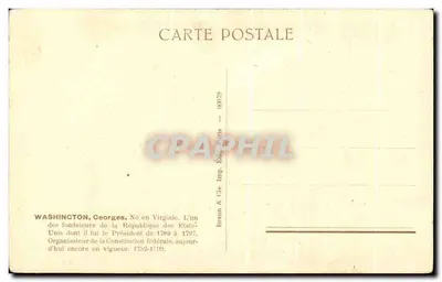 Stara pocztówka Washington 1732 1799 ne en Virginie — Rewers