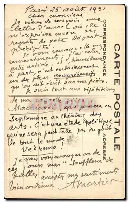 Angelo Beolco (Ruzzante) — Gravure extraite de l'ouvrage d'Alfred Mortier — Éditeur Peyronnet, 7, rue de Valois, Paris — Verso