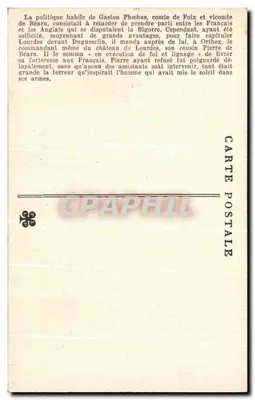 Pierre de Béarn zamordowany przez Gastona Phoebusa (1374) — Epizodyczna historia starego Lourdes — wydawnictwo niezidentyfikowane — Rewers