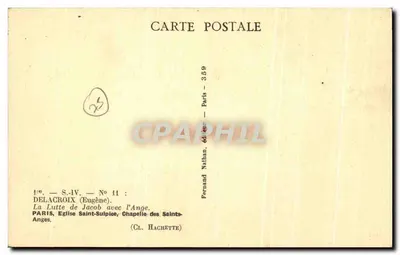 A Luta de Jacó com o Anjo — Delacroix — Edição Nathan, Paris — N° 359 — Verso