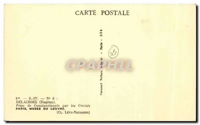 Presa di Costantinopoli da parte dei Crociati — Delacroix (Eugène) — Editore Nathan, Parigi, n° 6 — Verso