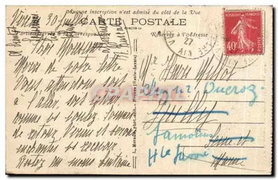 Flumet — Vue générale et le Mont-Blanc — éditeur L. Moreau, phot.édit. - N° 366 — Verso