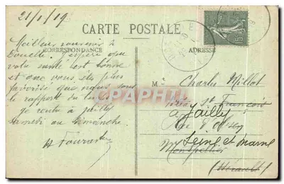Stara pocztówka Cahors Most Valentre i Ścieżka Fontanny Chartreux — Rewers