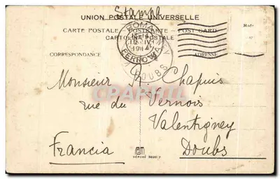 Nid d'oiseaux avec œufs et fleurs — scène de Pâques — éditeur non visible — Verso