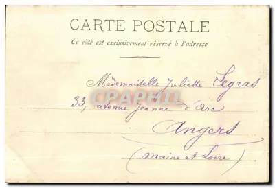 Bilhete postal antigo Auribeau — Verso