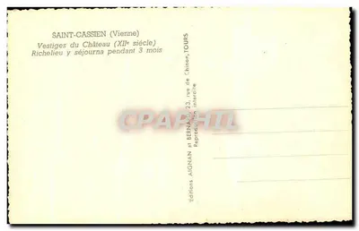 Saint-Cassien (Vienne) — Ruiny zamku z XII wieku — Éditions AIGNAN, Tours — Rewers