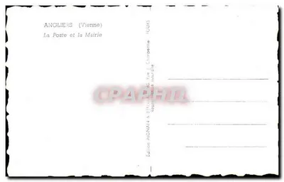 Angliers (Vienne) — A Correios e a Prefeitura — Edição AIGNAN & BÉRIVAIN — Verso
