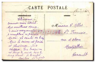Bilhete postal antigo As Margens Do Rio Loire Chaumont Vire Vista Do Ponte — Verso
