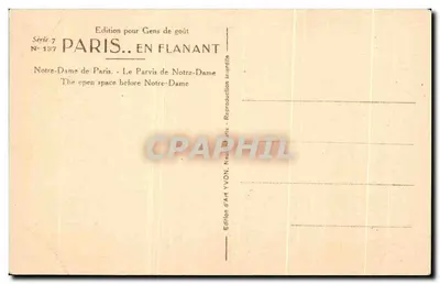 Nossa Senhora de Paris — O Pátio de Nossa Senhora de Paris — Edição de Arte YVON, Série 7 N°137 — Verso