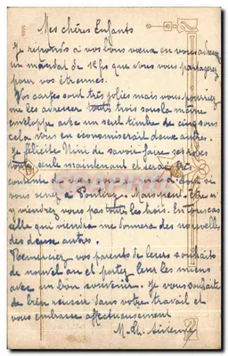 Crianças ao redor de um homem de neve — Boa Ano — Hondina — Verso