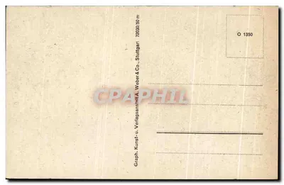 Fala uderzająca w światłowiec i nabrzeże — Graph. Kunst. u. Verlagsanstalt A. Weber & Co., Stuttgart — nr 1350 — Rewers