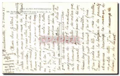 Barcelonnette sotto la neve — Vista generale — B.A. — 509 — Verso