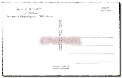 VITRE (Il-et-V.) — El Castillo Fortificado Medieval (siglo XIV) — Edición GABY — Reverso