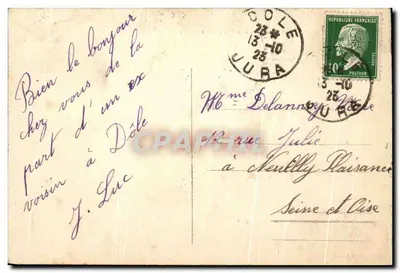 Dole (Jura) — Brzegi Doubsa przy Pobraniu Wody — Cliché Karrer — Rewers