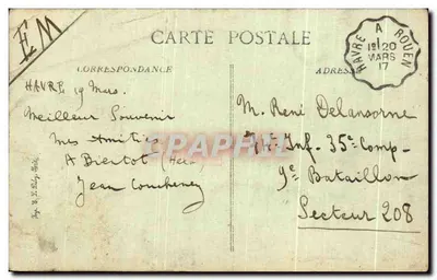 Le Havre — Entrée du Port par gros temps — éditeur impr. sur la carte n° 177 — Achterkant