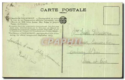 Ossuarium w Douaumont — oficjalna inauguracja — Wydawnictwo Verdun — Rewers