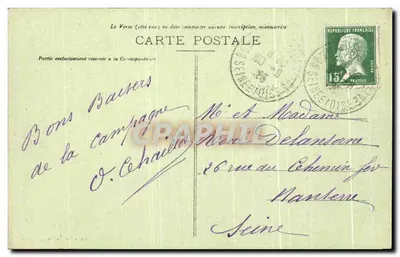 La Roche-Guyon (S.-et-O.) — Zamek i wieża wznoszące się z cioty — wydawca nieznany — Rewers