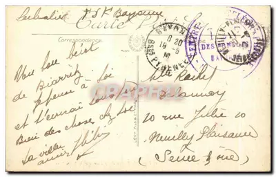 Biarritz — Los Baños del Puerto Viejo, la Roca de la Virgen y el Semáforo — LL. — Reverso