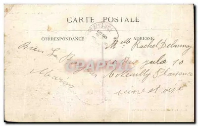 Bilhete postal antigo Excursão na Franche-Comté Consolação Le Dessoubre Cachoeira do Velho Molino — Verso