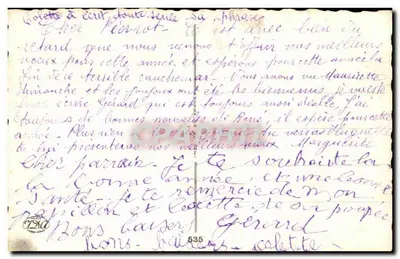 Criança com cachorro sob guarda-chuva — cena invernal — editor desconhecido — Verso