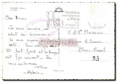 Sissonne (Aisne) — El Campo — Ediciones florales internacionales de Vincennes — Reverso