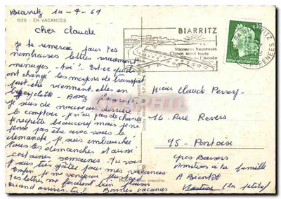 Crianças na praia — caricatura — Edições Biarritz — Verso