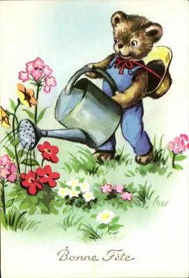 Urso jardineiro — carta de felicitações — Charme 299/3