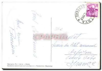 Bondo di Colzate m. 780 (Valle Seriana) — vista panorâmica — Cartoline Poli Albino — Verso